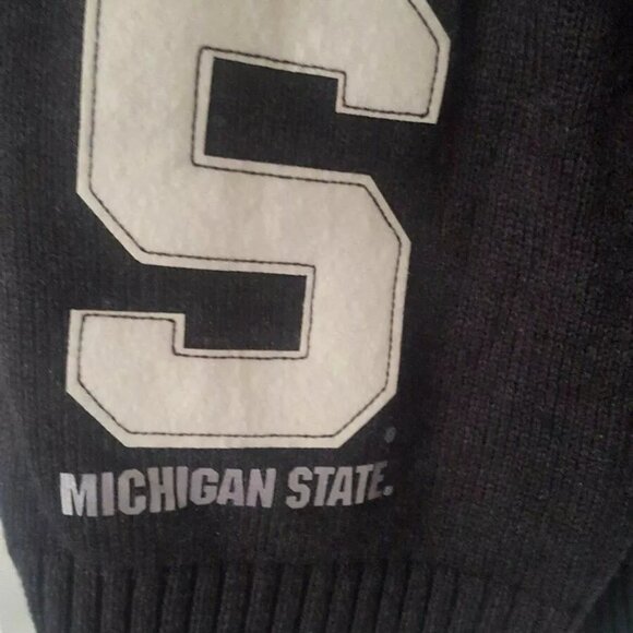 Michigan State Spartans Sweater Size Small Charcoal Button Front Cardigan Heavy - Picture 4 of 5